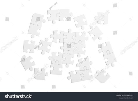 Blank White Jigsaw Puzzle Pieces On Stock Photo 2154450561 | Shutterstock