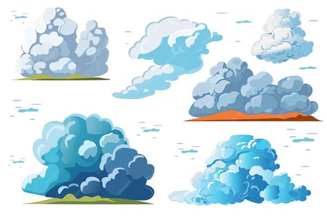 Premium Vector | Set of clouds with different forms A delightful set of cloud illustrations with ...