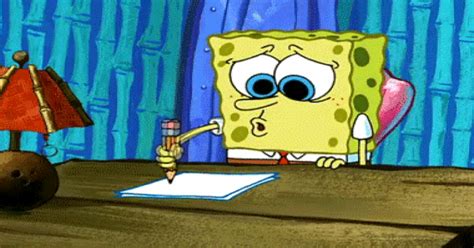 Spongebob Writing Gifs