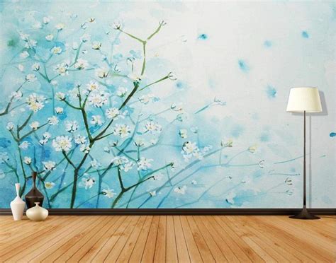 Buy 3D Wallpapers for Walls Flowering Branch Watercolor Effect ...