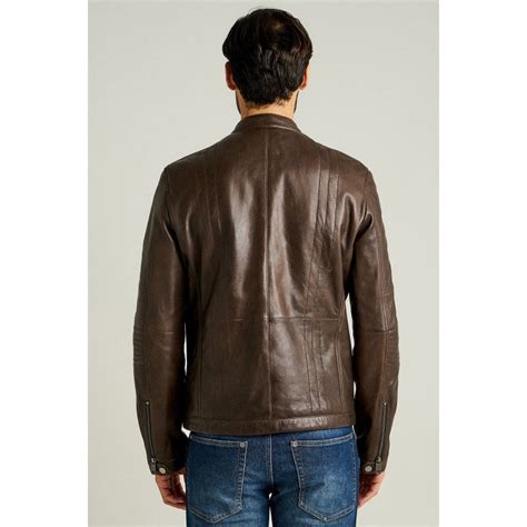 Nesi Brown Motorcycle Men Leather Jacket 100% Pure Original – Prime ...
