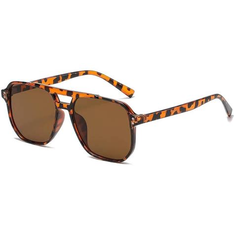 Retro Square Aviator Sunglasses Women Men UV400 Trendy Rivet Narrow ...