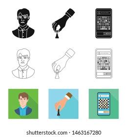 Vector Design Checkmate Thin Logo Set Stock Vector (Royalty Free) 1463167280