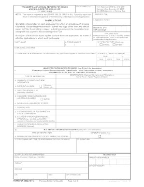 FDA Form 2252 Transmittal of Annual Reports - Blank Fillable Template ...