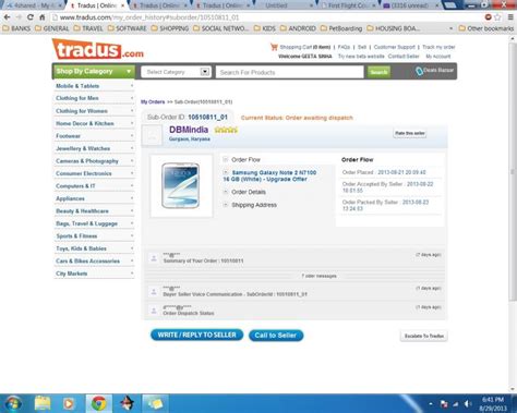 NON RECEIPT OF ITEM SAMSUNG GALAXY NOTE 2 N7100-Tradus- iComplaints.in