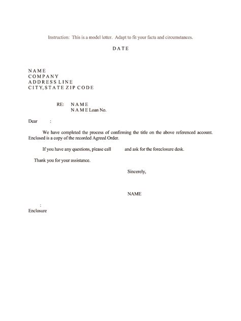 Foreclosure Notice Letter - Blank Fillable Template | Fill Out, Print ...