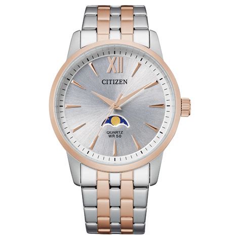 Buy Citizen AK5000 Series Moonphase Analog Quartz Men's Watch, Silver x ...