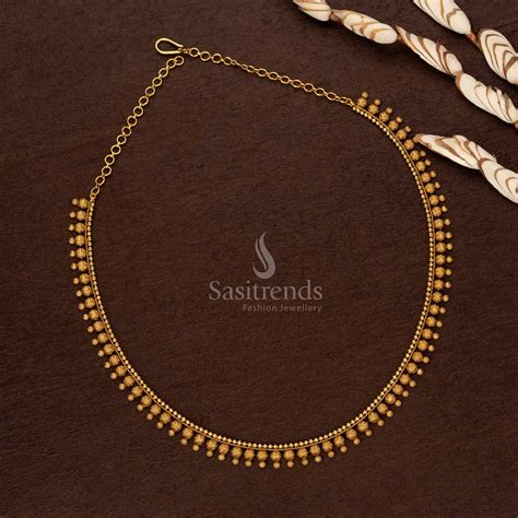 Matte Gold Plated Temple Hip Belt with Intricate Beaded - Sasitrends