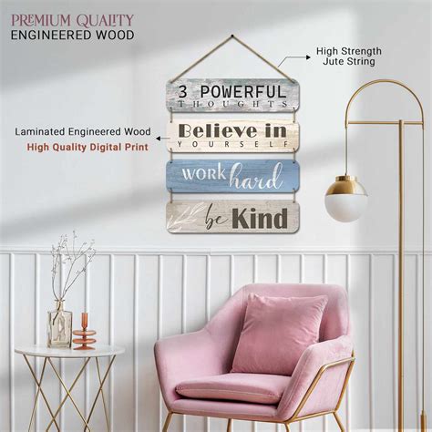 Motivational Quotes MDF Wood Wall Hanging for Entryway Living Room Kid ...