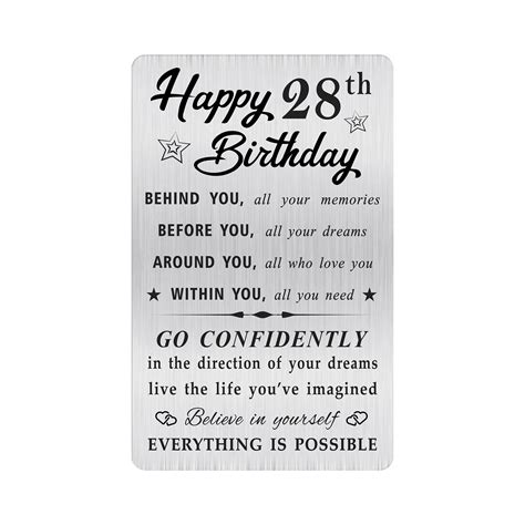 Amazon.com: MOQIYXL Happy 28th Birthday Card for Men Women, Small ...