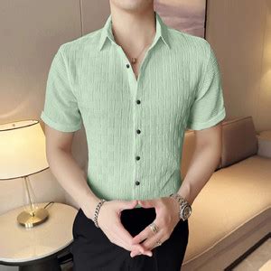 Jay Bhawani Fashion Men Self Design Casual Light Green Shirt - Buy Jay ...