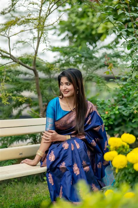 Navy Blue Zari Work Soft Banarasi Silk Saree for Women – Kalyanja