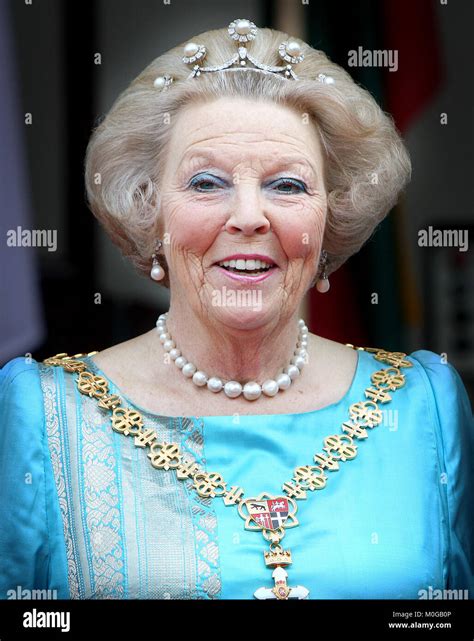 Queen Beatrix of The Netherlands attends a state banquet during her ...