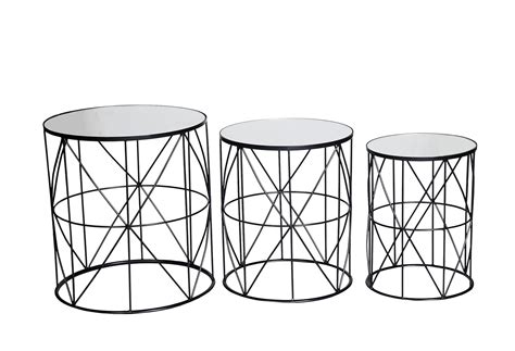 ARTISANS VILLAGE Square Table with Glass Top Set of 3 for Living Room ...