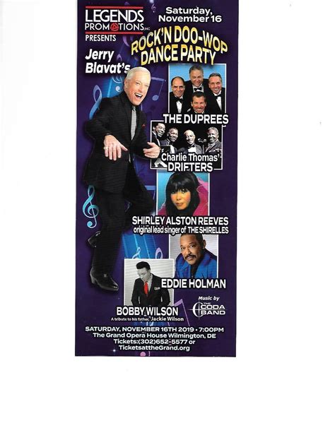 ROCKN DOO-WOP DANCE PARTY, The Grand Opera House, Wilmington, 16 ...