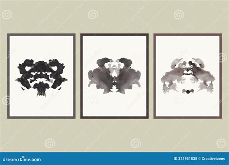 Rorschach Watercolor Inkblot Posters, Black Watercolor Rorschach Cards ...
