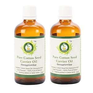 Buy R V Essential Pure Cotton Seed Carrier Oil (100ml+100ml) Pack of ...