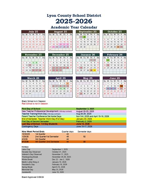 Lyon County School District NV Calendar 25-26 Revised [pdf] - EduCounty
