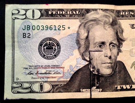 2009 Us $20 Star Currency Note Serial : Jb00396125