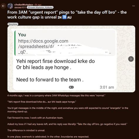 Employee’s post shows stark difference between Indian Australian bosses ...