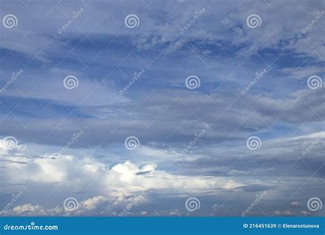 Cirrus, Stratus and Cumulus Clouds Against Blue Sky Stock Image - Image ...