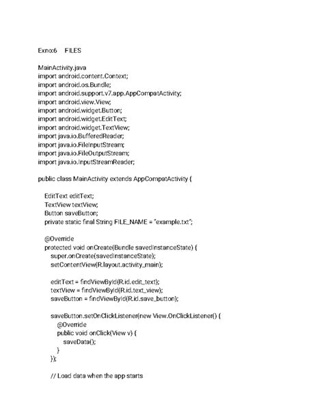 Android LAB3 - kyio6iii - Exno:6 FILES MainActivity import android ...