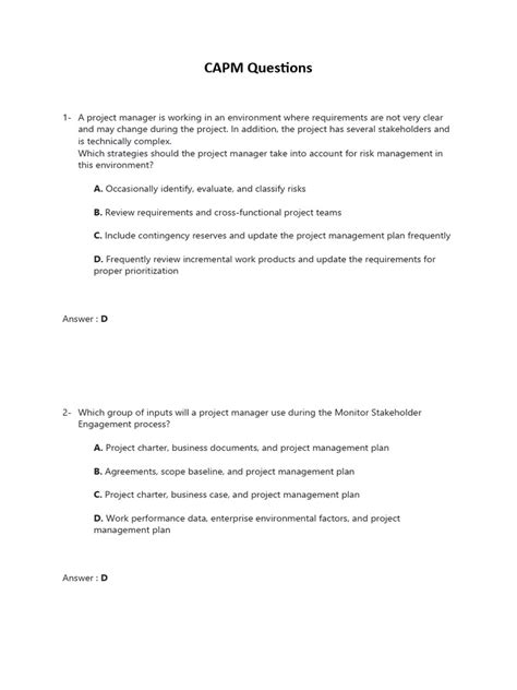 Capm Example Questions 的图像结果