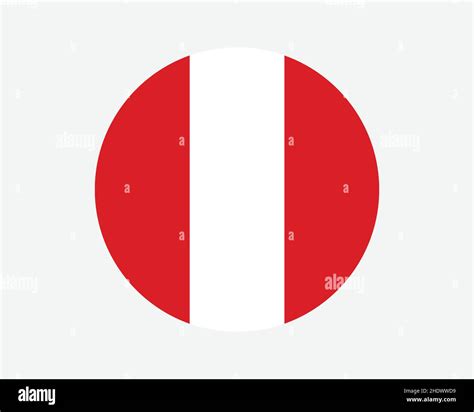 Peru Round Country Flag. Peruvian Circle National Flag. Republic of ...