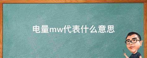 电量mw代表什么意思 - 业百科