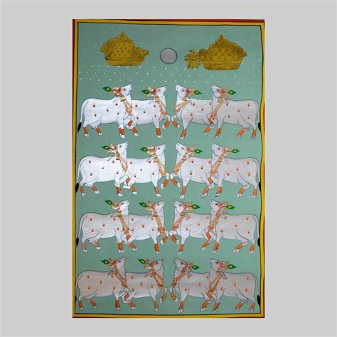 Kamdhenu: The Sacred Cows Pichwai Art Painting - Divine Artistry 60 ...
