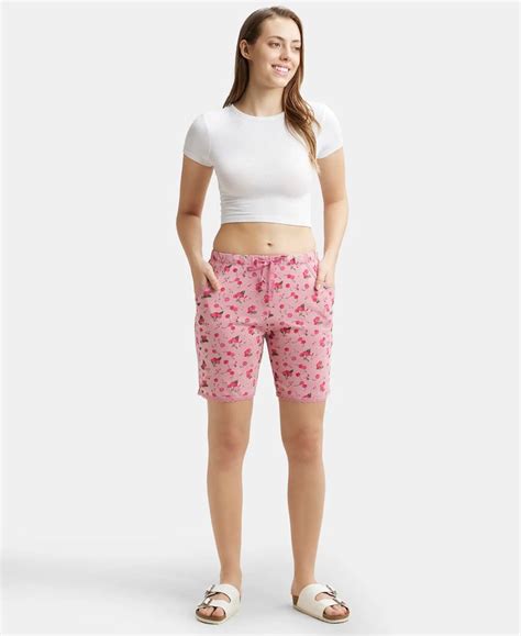 Buy Micro Modal Cotton Relaxed Fit Printed Shorts with Side Pockets ...