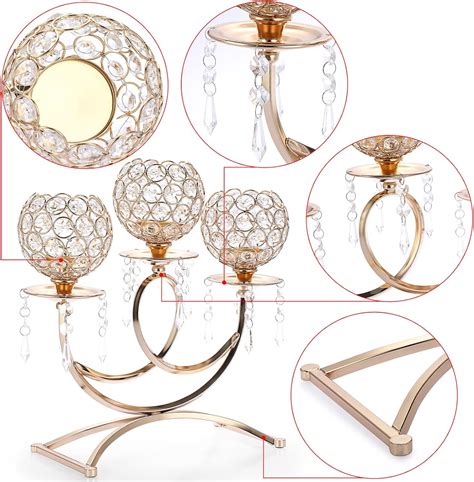 Buy OwnMy Set of 3 Crystal Tealight Candle Holders Crystal Bowl Votive ...