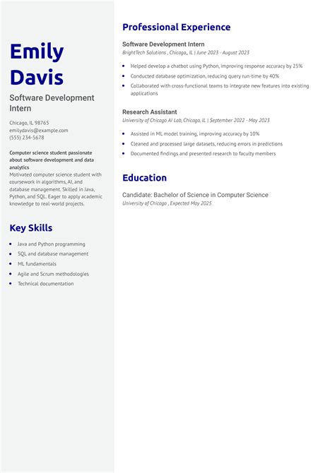 Image result for Computer Science Resume Example