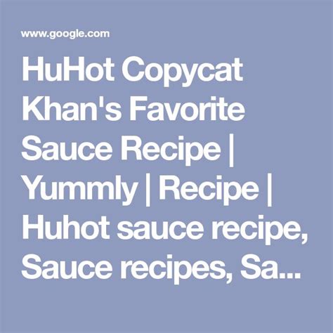 huhot sauce recipes