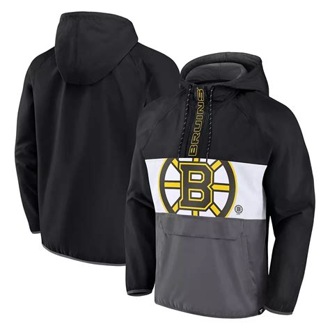 Men's Fanatics Branded Black Boston Bruins Flagrant Foul Anorak Raglan ...