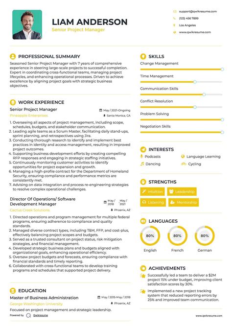 10+ Senior Project Manager Resume Samples & Templates for 2025