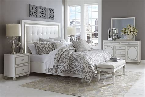 Michael Amini Sky Tower Bedroom Set White Cloud Finish