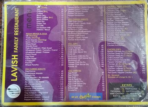 Menu at Lavish Family Restaurant, Thrissur