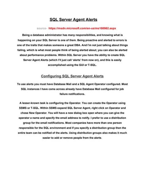 SQL Server Agent Alerts 的图像结果