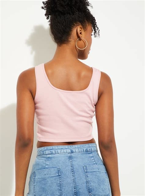 Buy URB_N Women Ribbed Tank Crop Top Online at just Rs. 299.0 ...