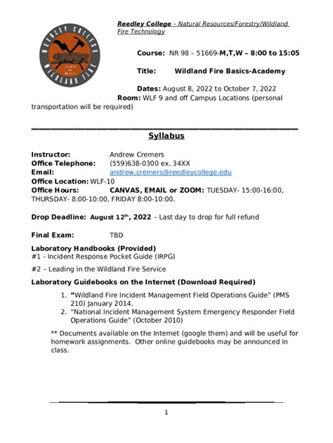 Extended Learning Wildland Fire - classmedia scccd Doc Template | pdfFiller