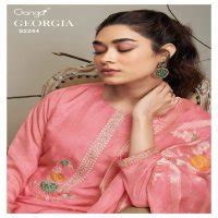GANGA GEORGIA S2244 DESIGNER HANDWORK OCCASION WEAR DRESS MATERIAL ...