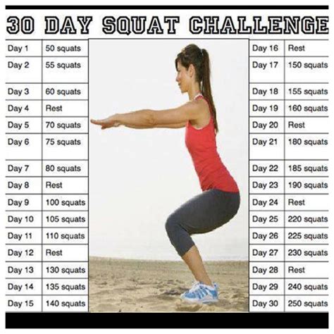 30 Day Squat Challenge Printable - Printable And Enjoyable Learning