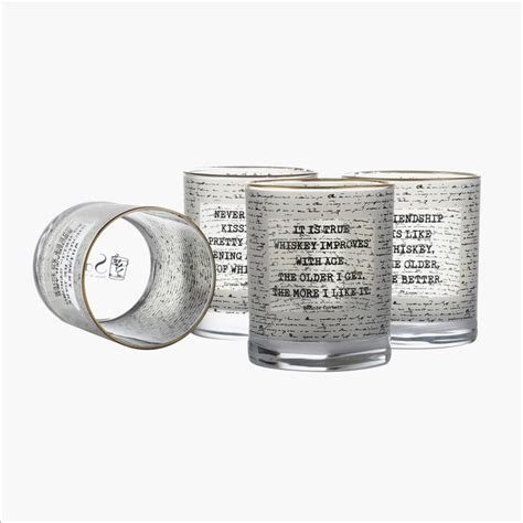 Buy EK DO DHAI Sante Set of 4 Printed Whisky Glasses - 300ml from Ek Do ...