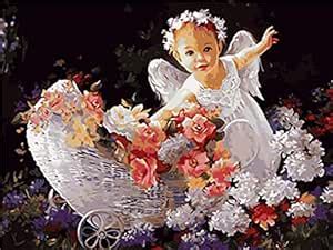 LoveTheFamily Little Angel in The Garden Paint by Numbers Kits DIY ...