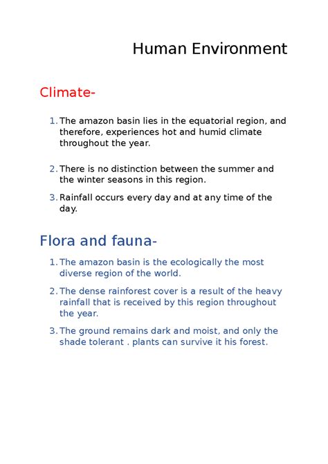 Human Environment - buiho - Human Environment Climate- The amazon basin ...