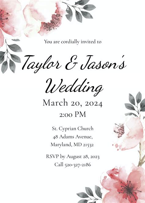 Vintage Wedding Invitation Template - Edit Online & Download Example ...