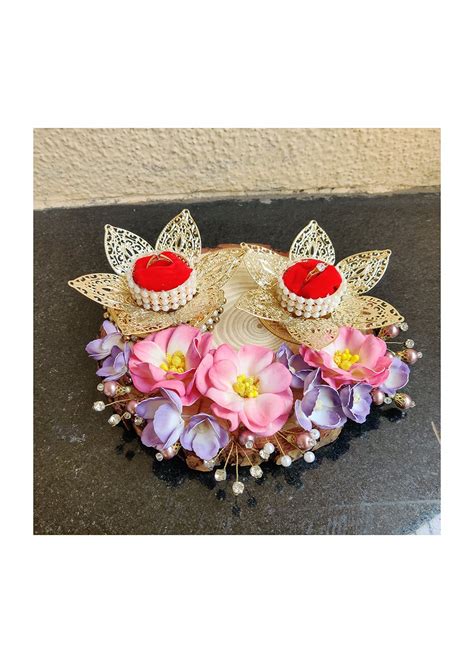 Get Floral Embellished Ring Platter at ₹ 800 | LBB Shop