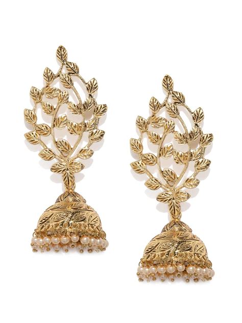 Zaveri Pearls Gold Tone Traditional Jhumki Earring For Women-ZPFK8365 ...