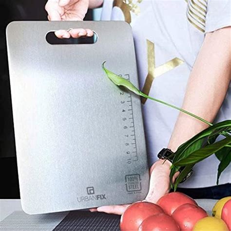 Buy UrbanFix Chopping Board Stainless Steel Metal Cutting Kitchen ...